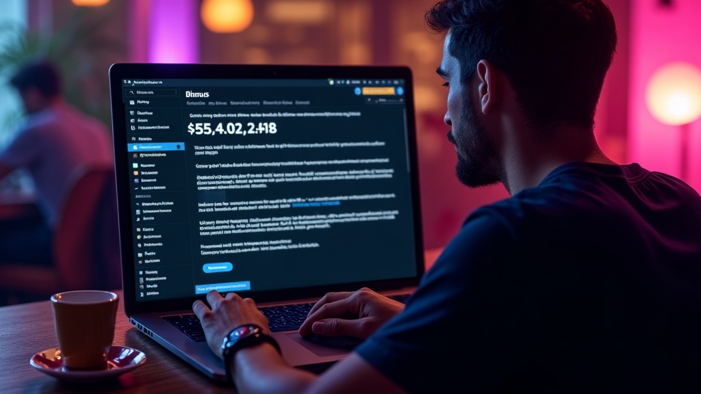 Écran des conditions d’activation d’un bonus code dans un casino en ligne