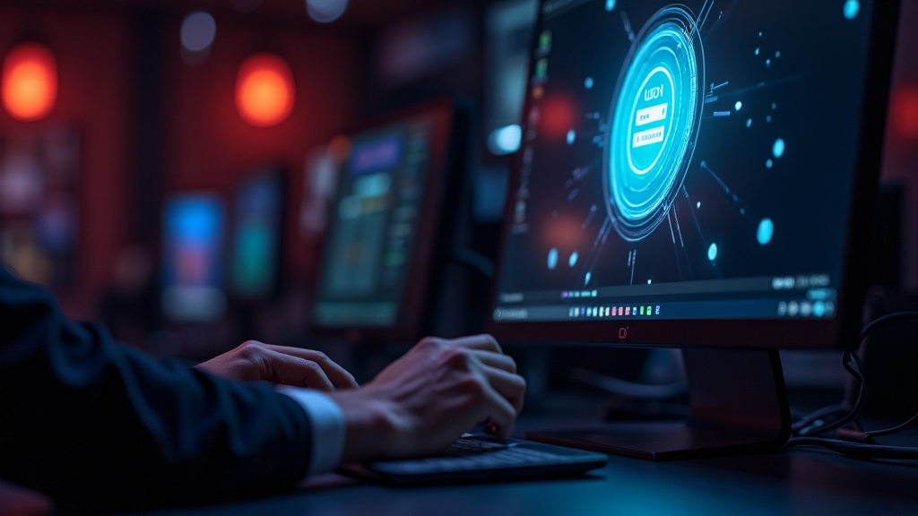 Écran de connexion Gamblezen sur ordinateur et mobile dans un décor de casino sombre